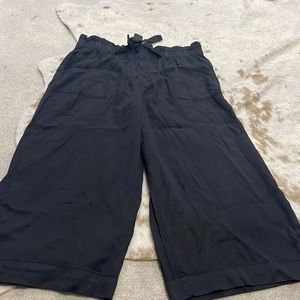 Womens paper bag capri wide leg pants